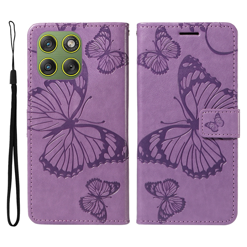 Big Butterfly knižkové púzdro na Motorola Edge 70 5G - fialové