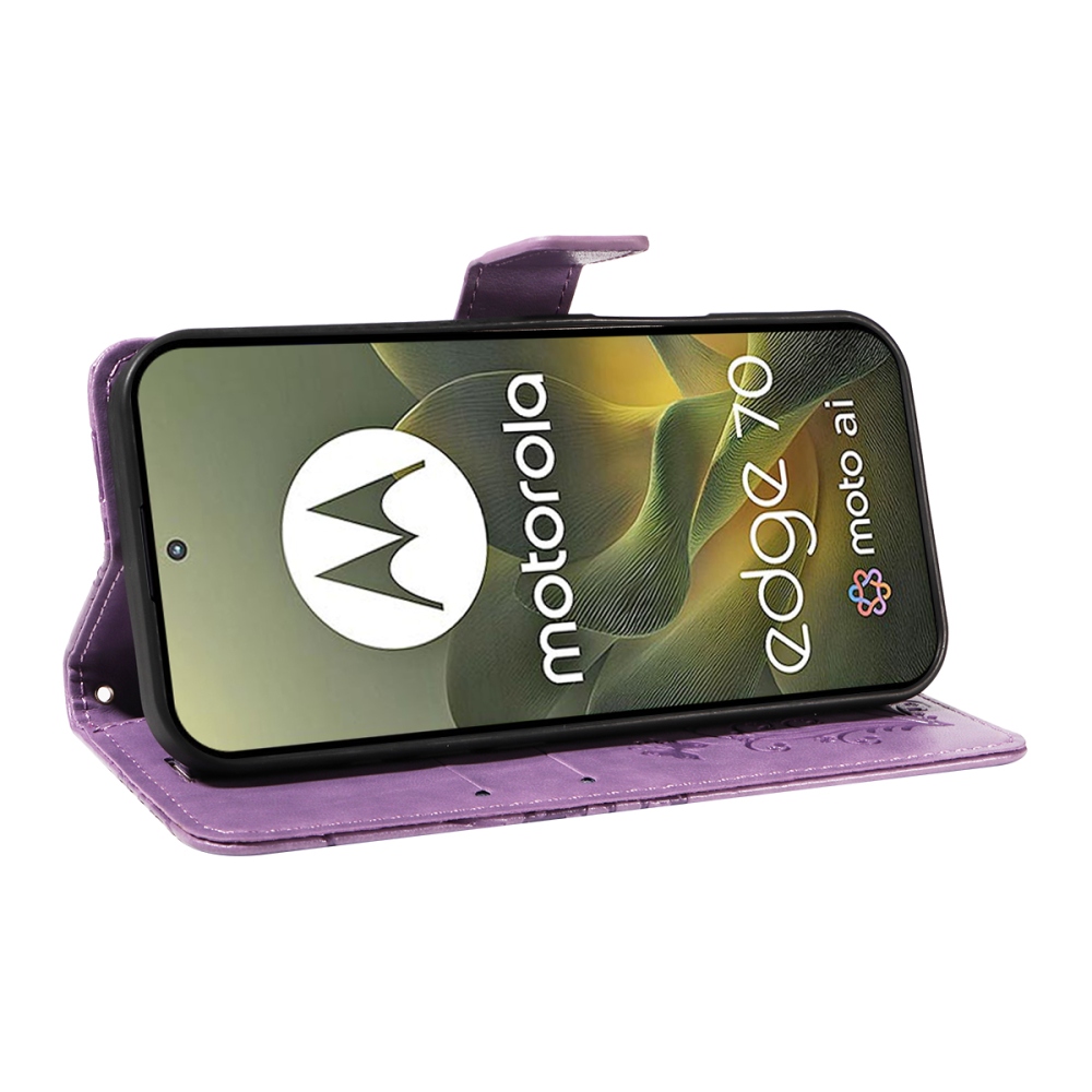 Big Butterfly knižkové púzdro na Motorola Edge 70 5G - fialové