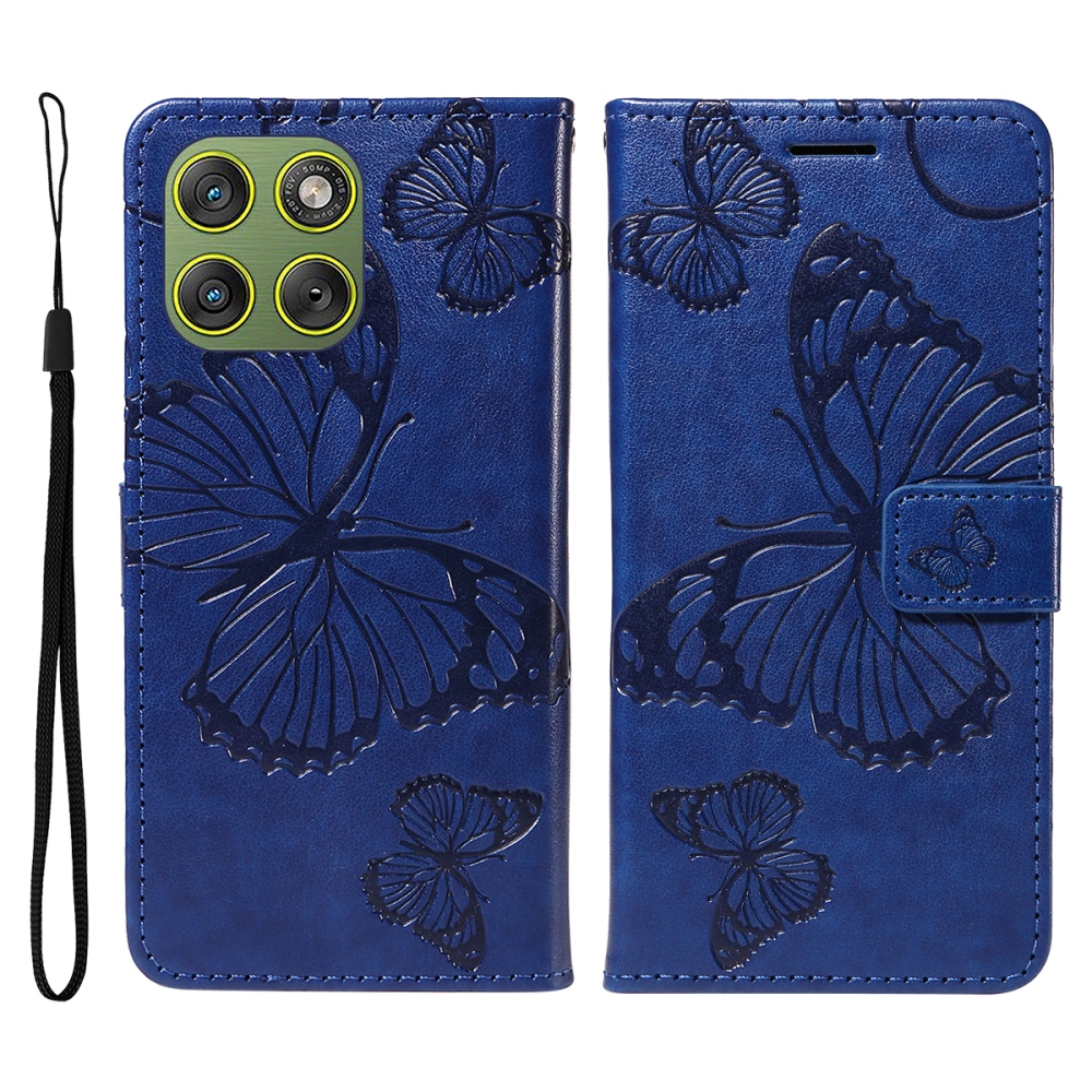 Big Butterfly knižkové púzdro na Motorola Edge 70 5G - modré
