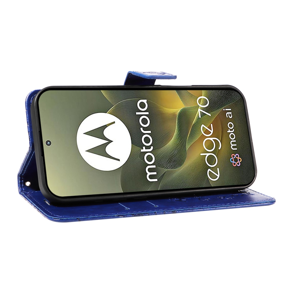 Big Butterfly knižkové púzdro na Motorola Edge 70 5G - modré