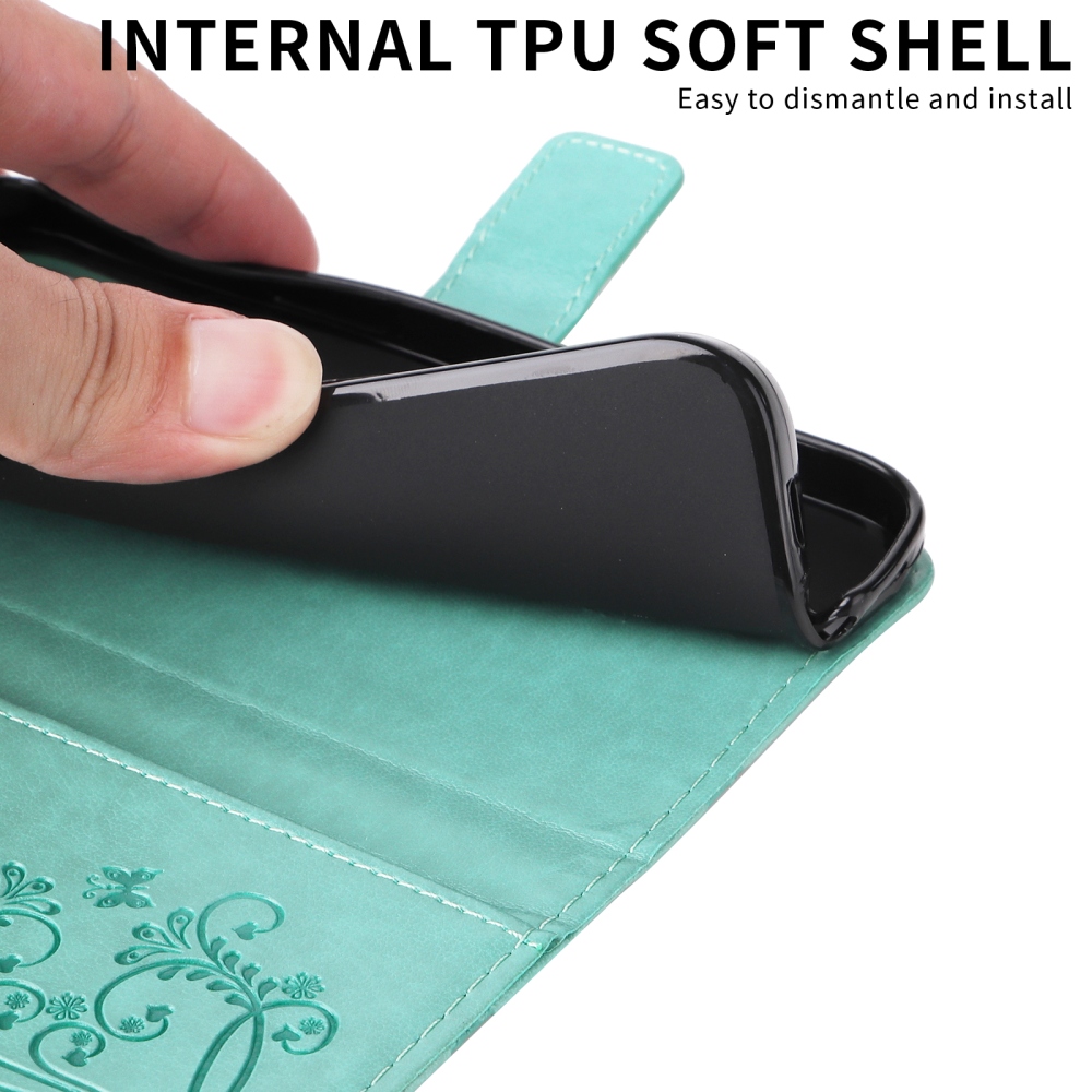 Big Butterfly knižkové púzdro na Motorola Edge 70 5G - modrozelené