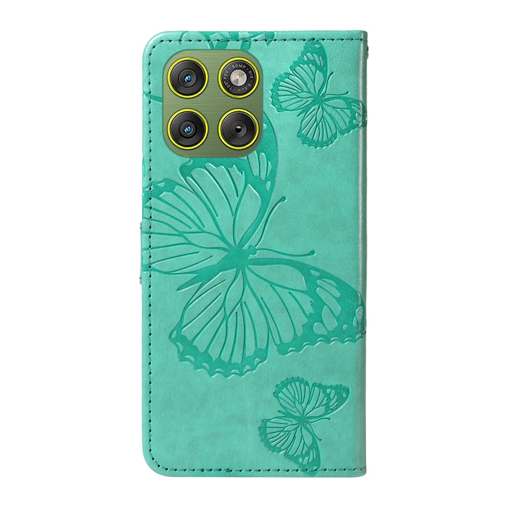 Big Butterfly knižkové púzdro na Motorola Edge 70 5G - modrozelené