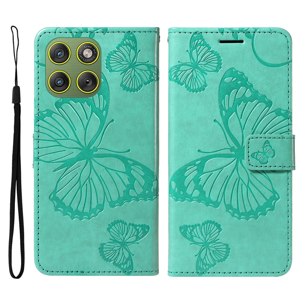 Big Butterfly knižkové púzdro na Motorola Edge 70 5G - modrozelené