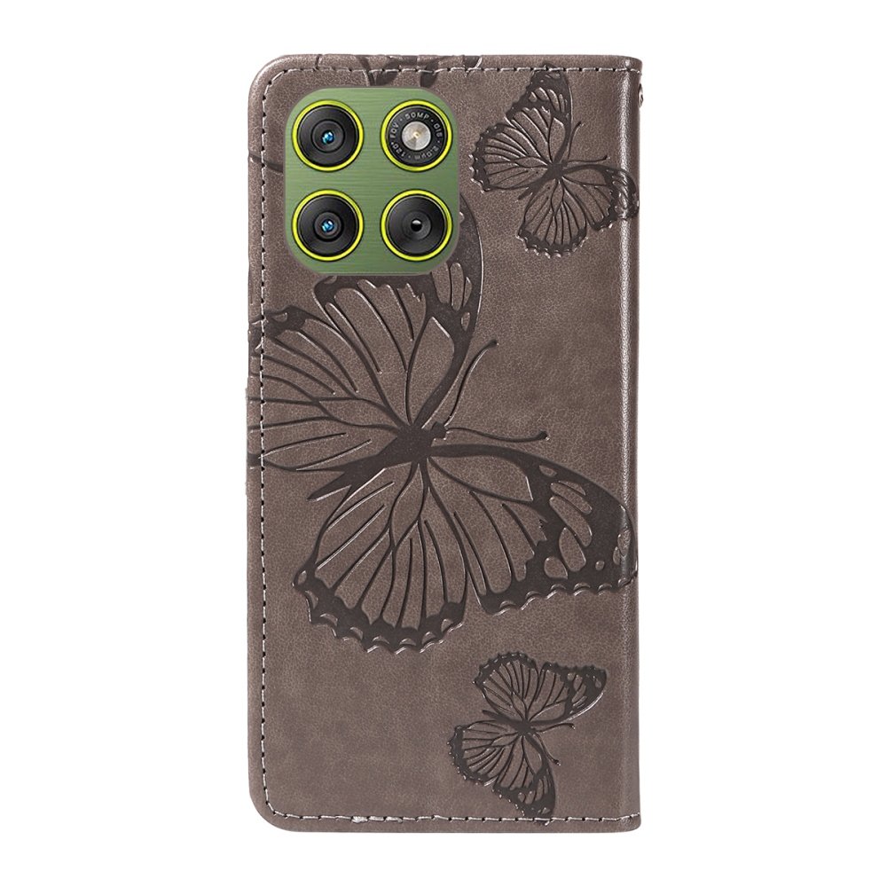 Big Butterfly knižkové púzdro na Motorola Edge 70 5G - šedé