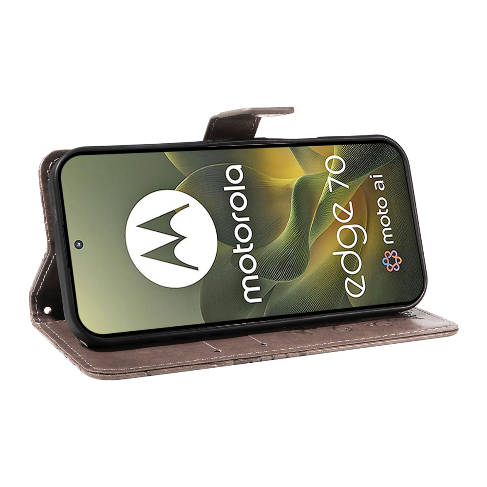 Big Butterfly knižkové púzdro na Motorola Edge 70 5G - šedé