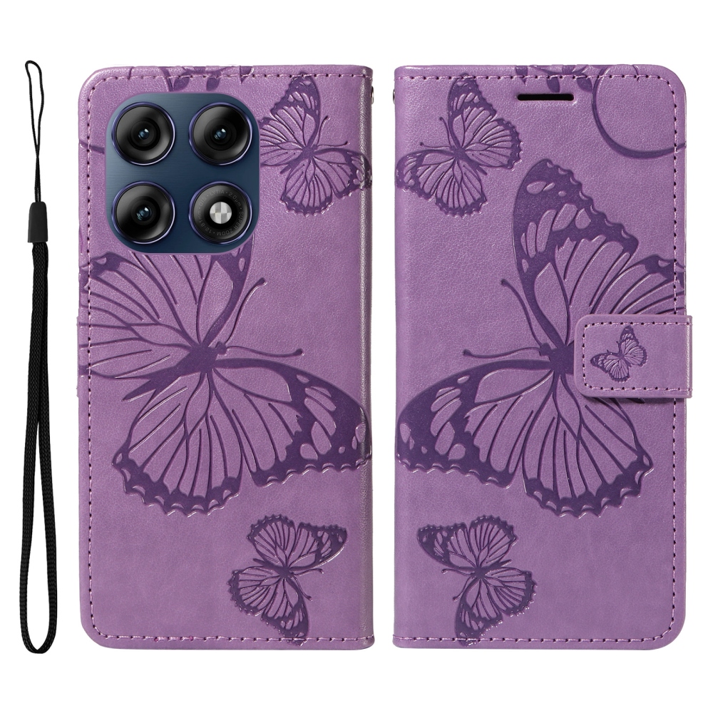 Big Butterfly knižkové púzdro na Motorola Edge 70 Pro 5G - fialové