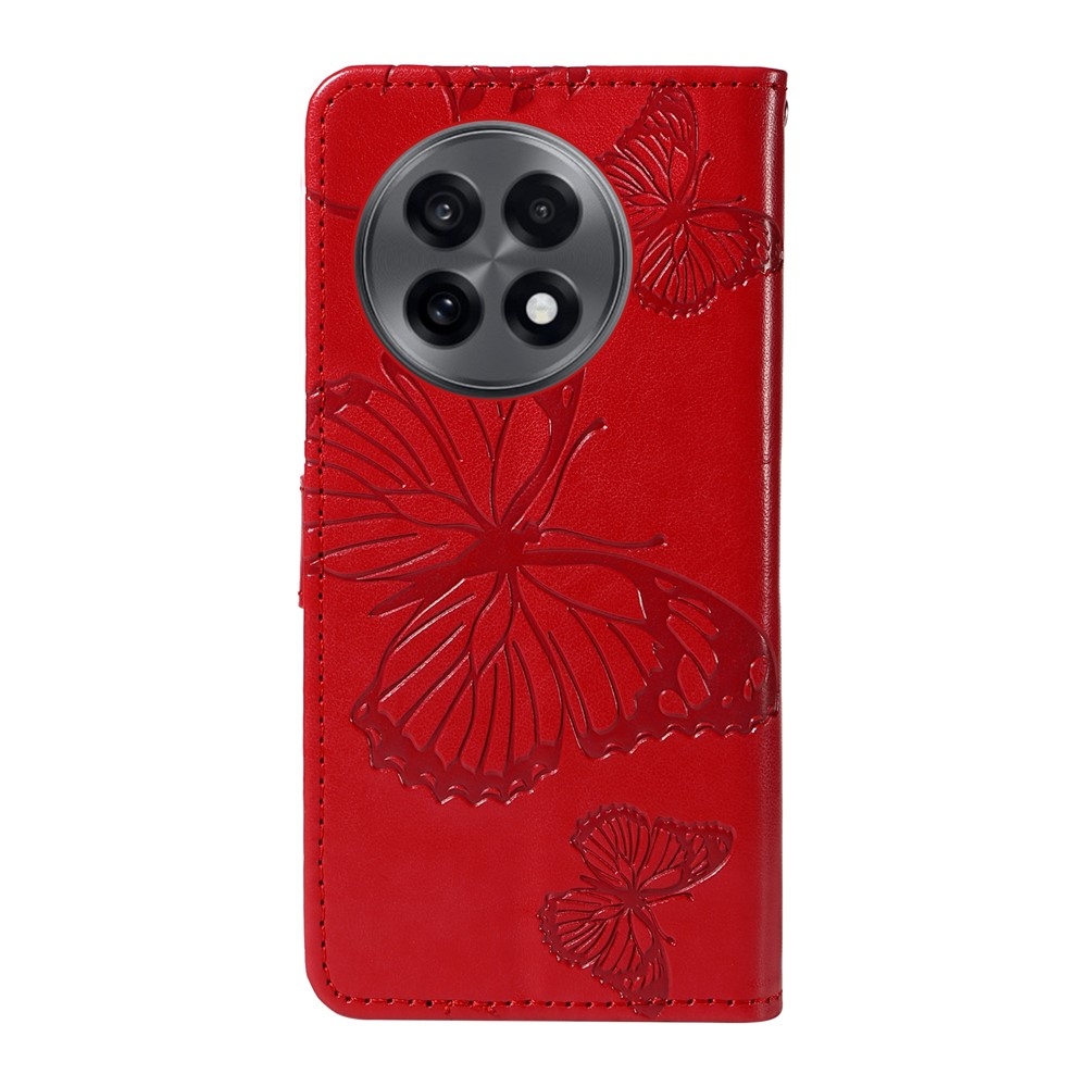 Big Butterfly knižkové puzdro na OnePlus 13R 5G - červené