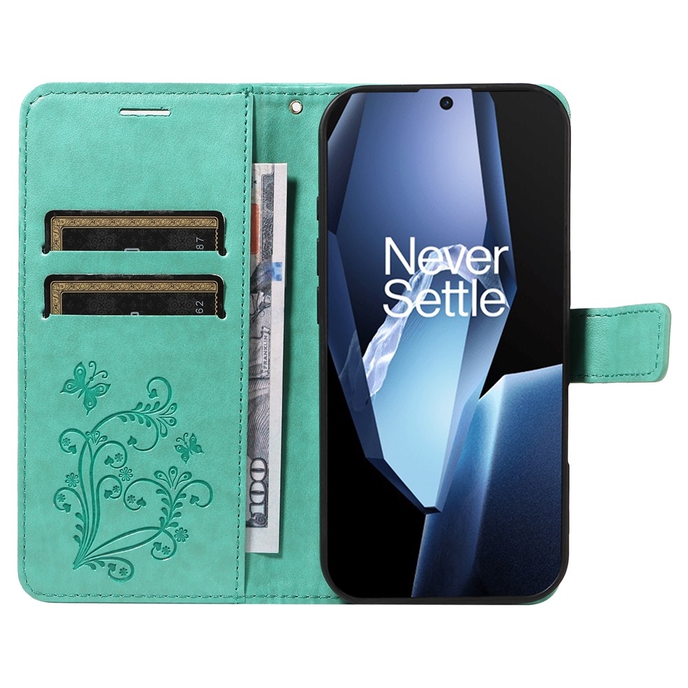 Big Butterfly knižkové puzdro na OnePlus 13R 5G - modrozelené