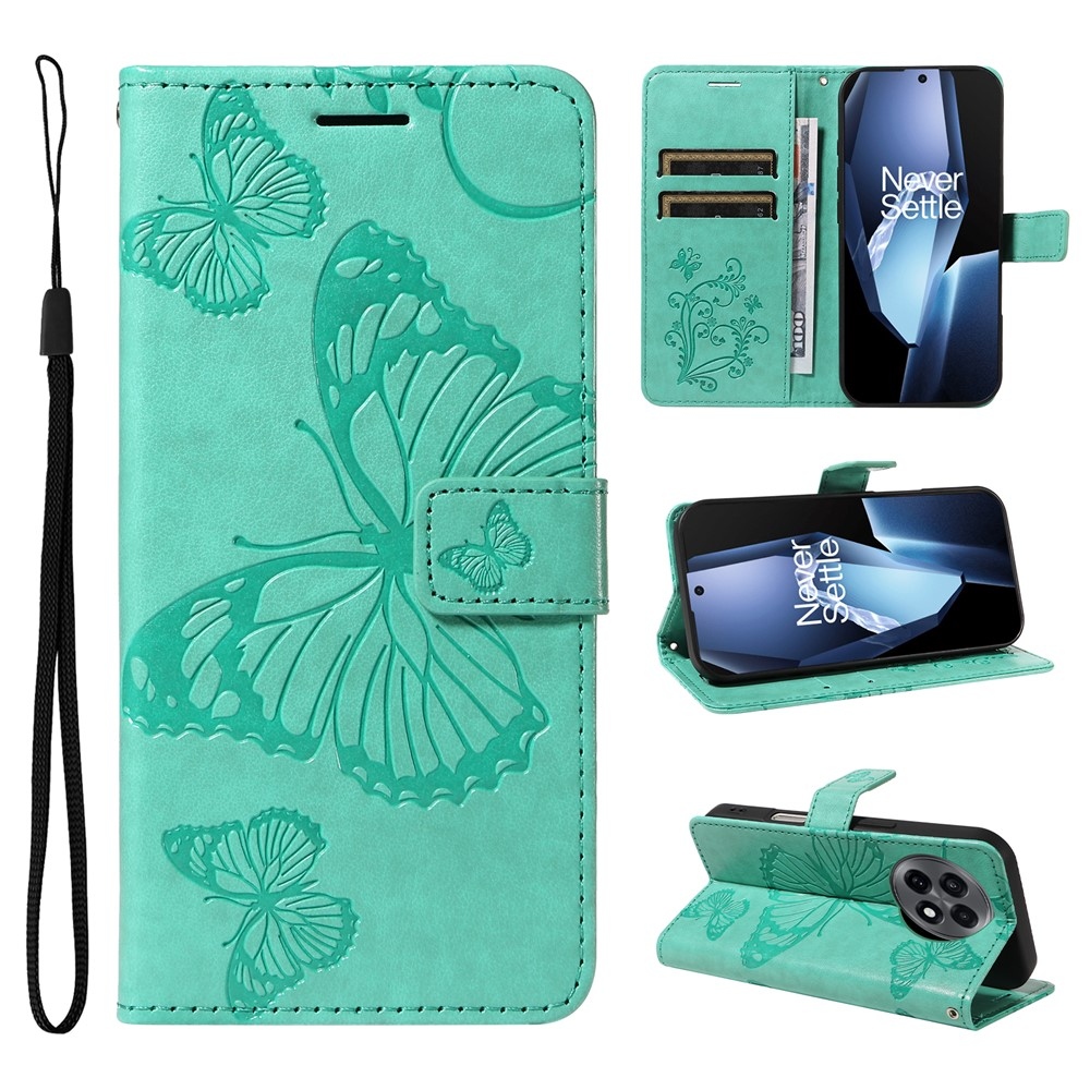 Big Butterfly knižkové puzdro na OnePlus 13R 5G - modrozelené