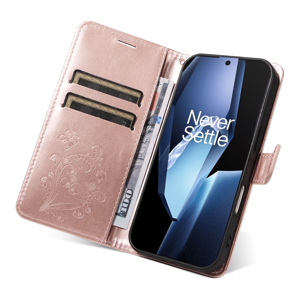 Big Butterfly knižkové puzdro na OnePlus 13R 5G - ružovozlaté