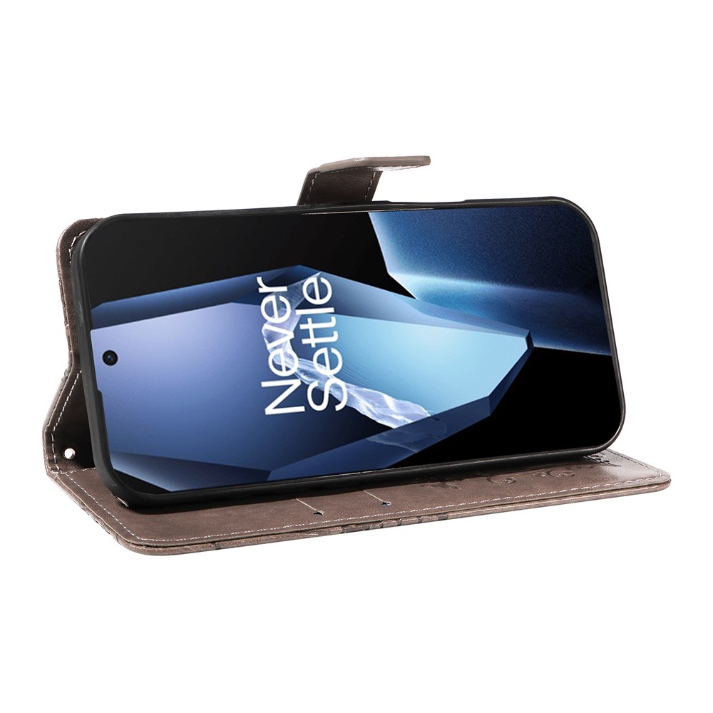 Big Butterfly knižkové puzdro na OnePlus 13R 5G - šedé