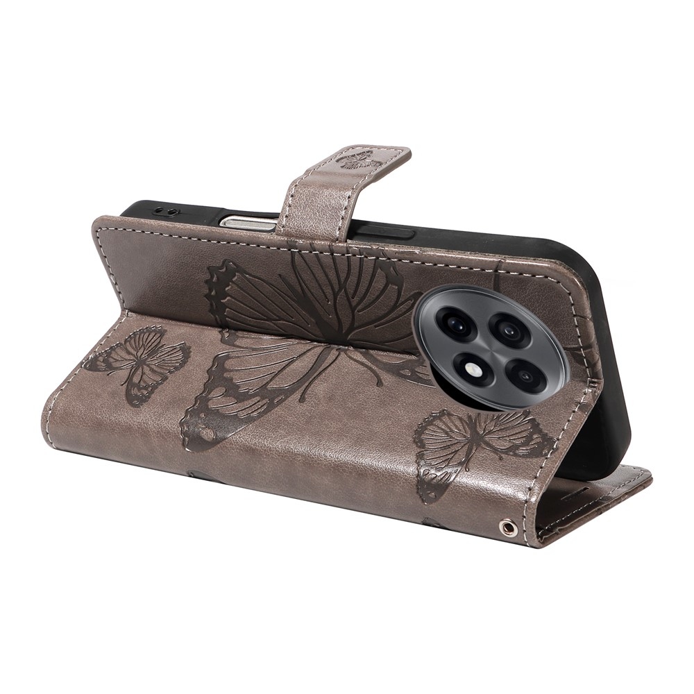 Big Butterfly knižkové puzdro na OnePlus 13R 5G - šedé