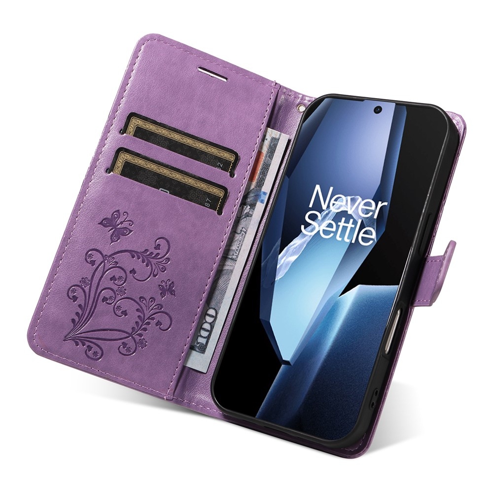 Big Butterfly knižkové puzdro na OnePlus 13R 5G - svetlofialové
