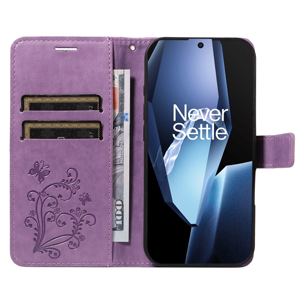Big Butterfly knižkové puzdro na OnePlus 13R 5G - svetlofialové