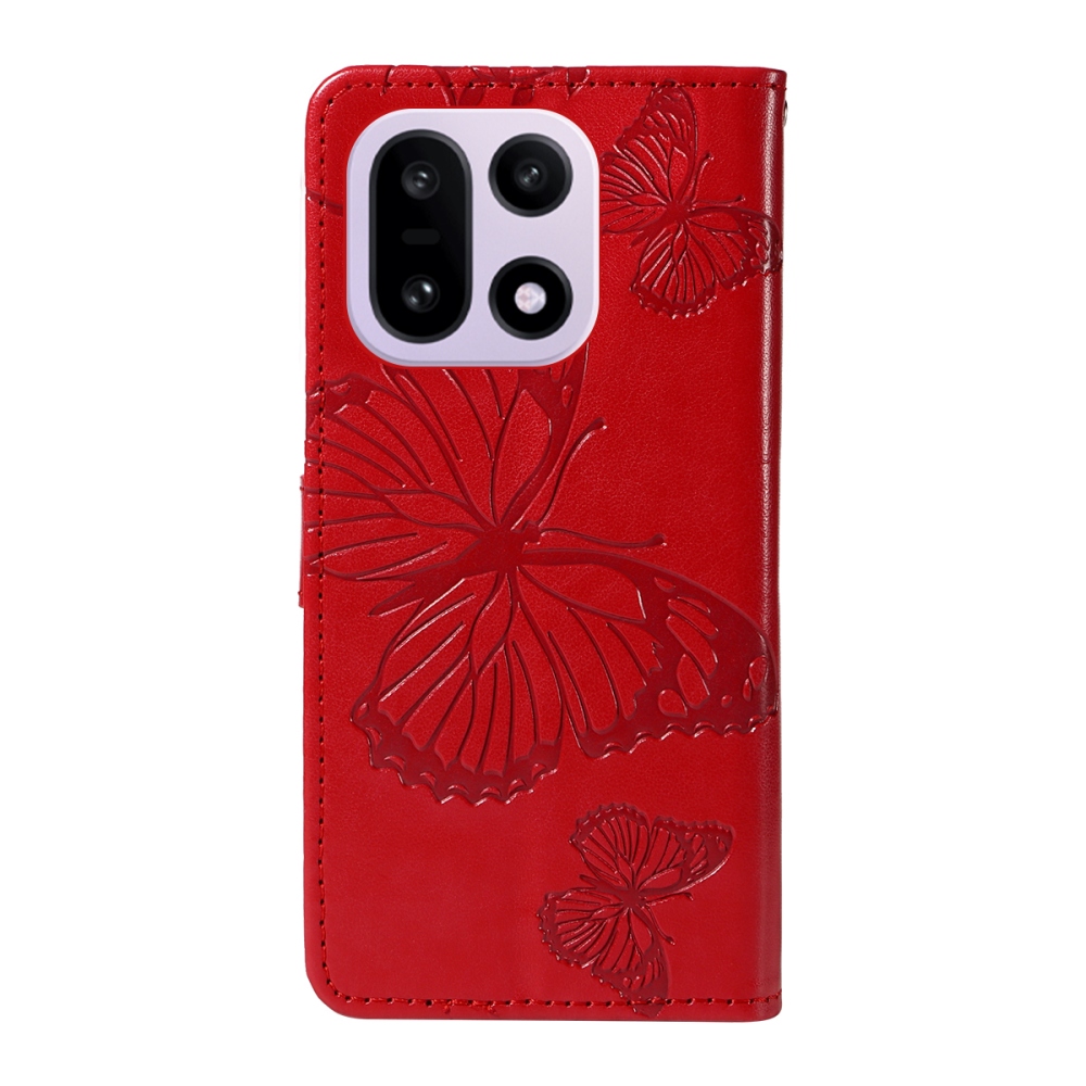 Big Butterfly knižkové puzdro na OnePlus 15 5G - červené