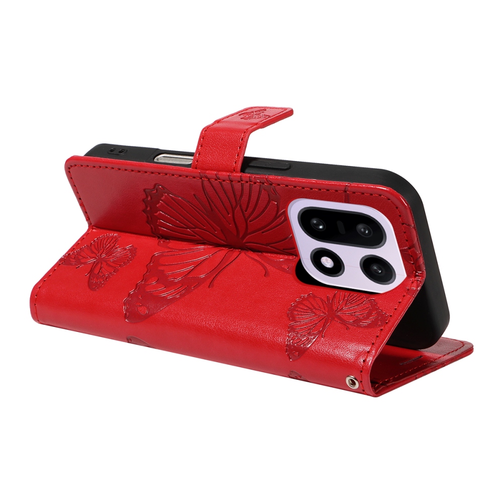 Big Butterfly knižkové puzdro na OnePlus 15 5G - červené