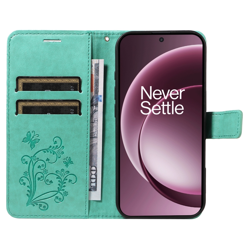 Big Butterfly knižkové puzdro na OnePlus 15 5G - modrozelené