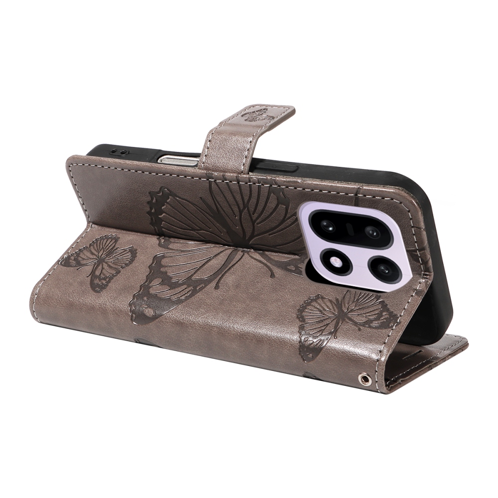 Big Butterfly knižkové puzdro na OnePlus 15 5G - šedé