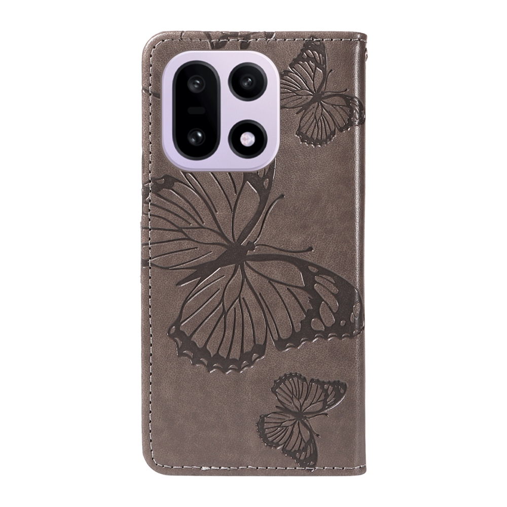 Big Butterfly knižkové puzdro na OnePlus 15 5G - šedé