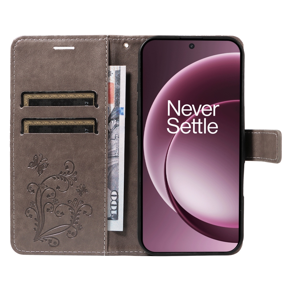 Big Butterfly knižkové puzdro na OnePlus 15 5G - šedé