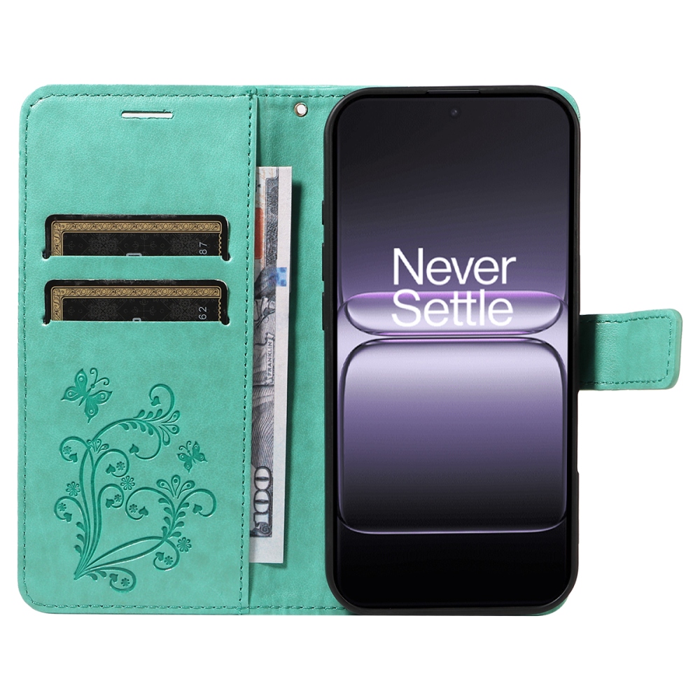 Big Butterfly knižkové puzdro na OnePlus Nord 5 5G - modrozelené