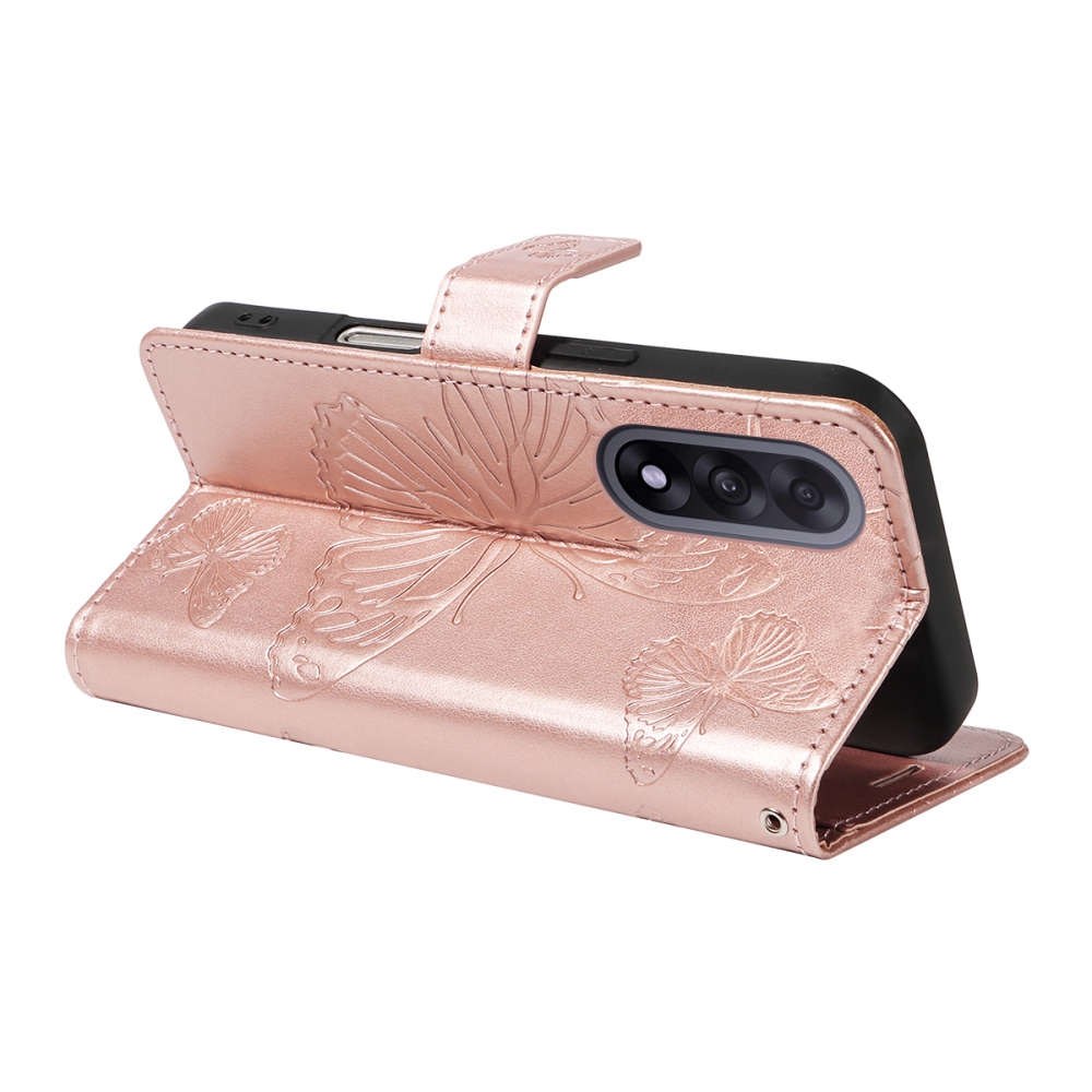 Big Butterfly knižkové púzdro na OnePlus Nord 5 5G - ružovozlaté
