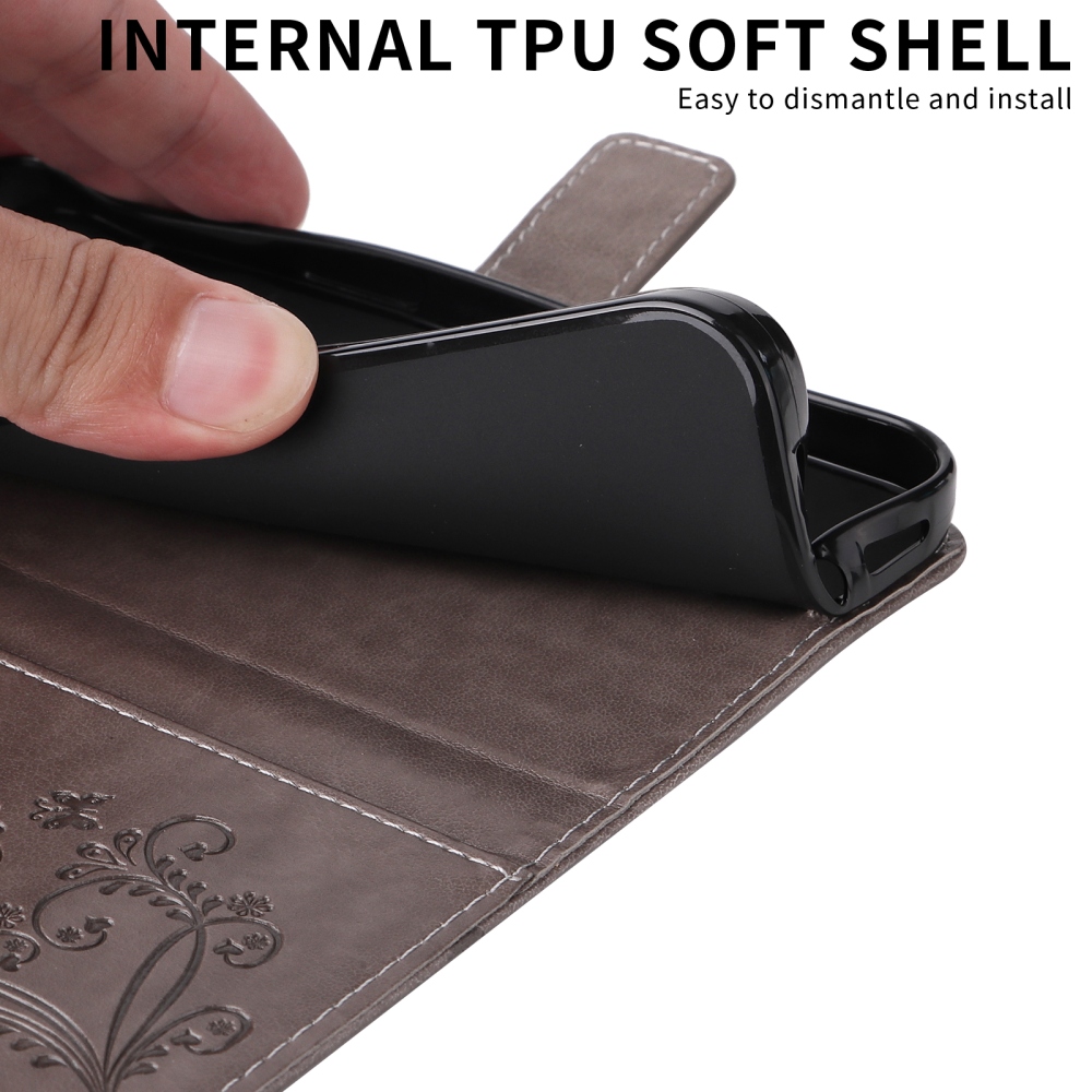 Big Butterfly knižkové puzdro na OnePlus Nord 5 5G - šedé