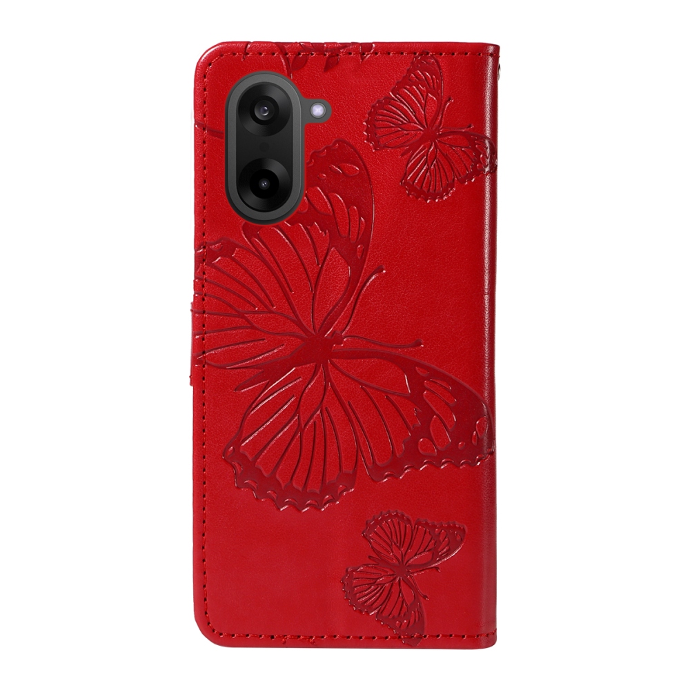 Big Butterfly knižkové púzdro na OnePlus Nord CE5 5G - červené