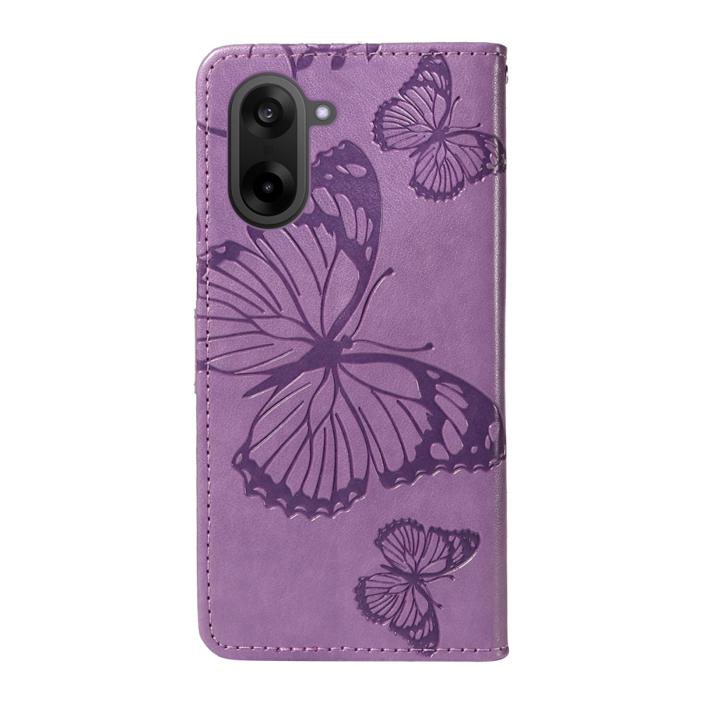 Big Butterfly knižkové púzdro na OnePlus Nord CE5 5G - fialové