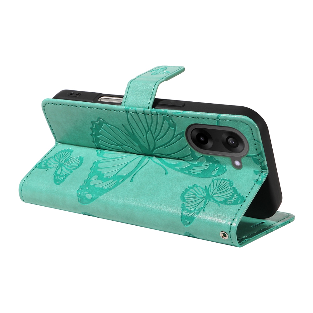 Big Butterfly knižkové puzdro na OnePlus Nord CE5 5G - modrozelené