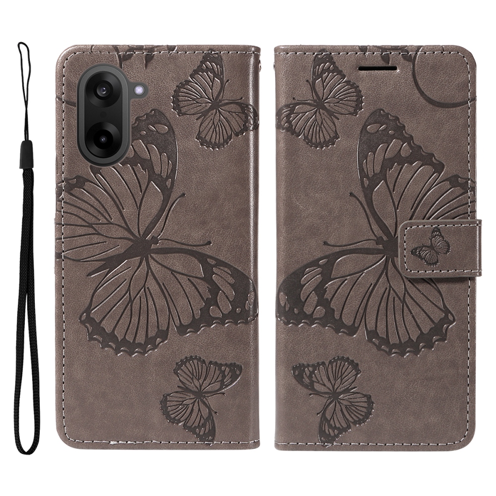 Big Butterfly knižkové púzdro na OnePlus Nord CE5 5G - šedé