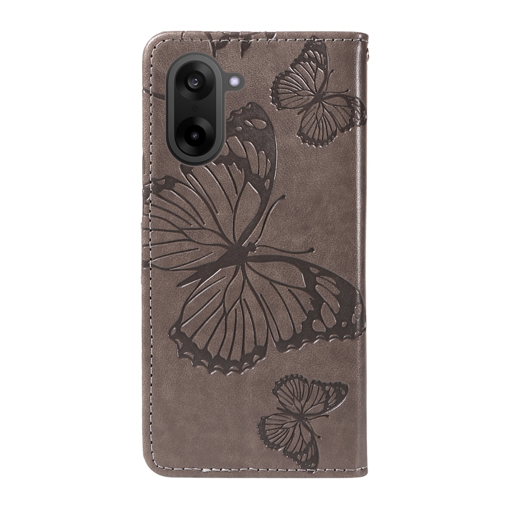 Big Butterfly knižkové púzdro na OnePlus Nord CE5 5G - šedé
