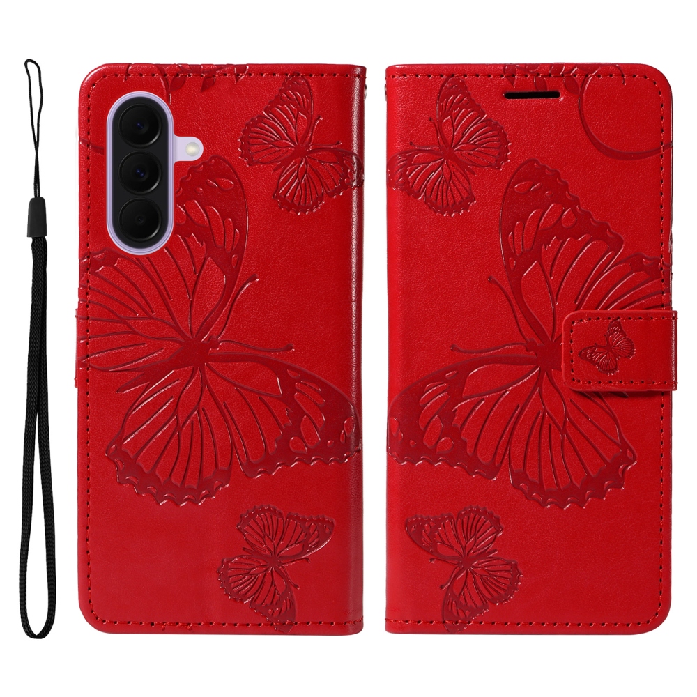 Big Butterfly knižkové púzdro na Samsung Galaxy A27 - červené