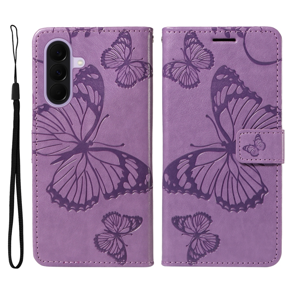 Big Butterfly knižkové púzdro na Samsung Galaxy A27 - fialové