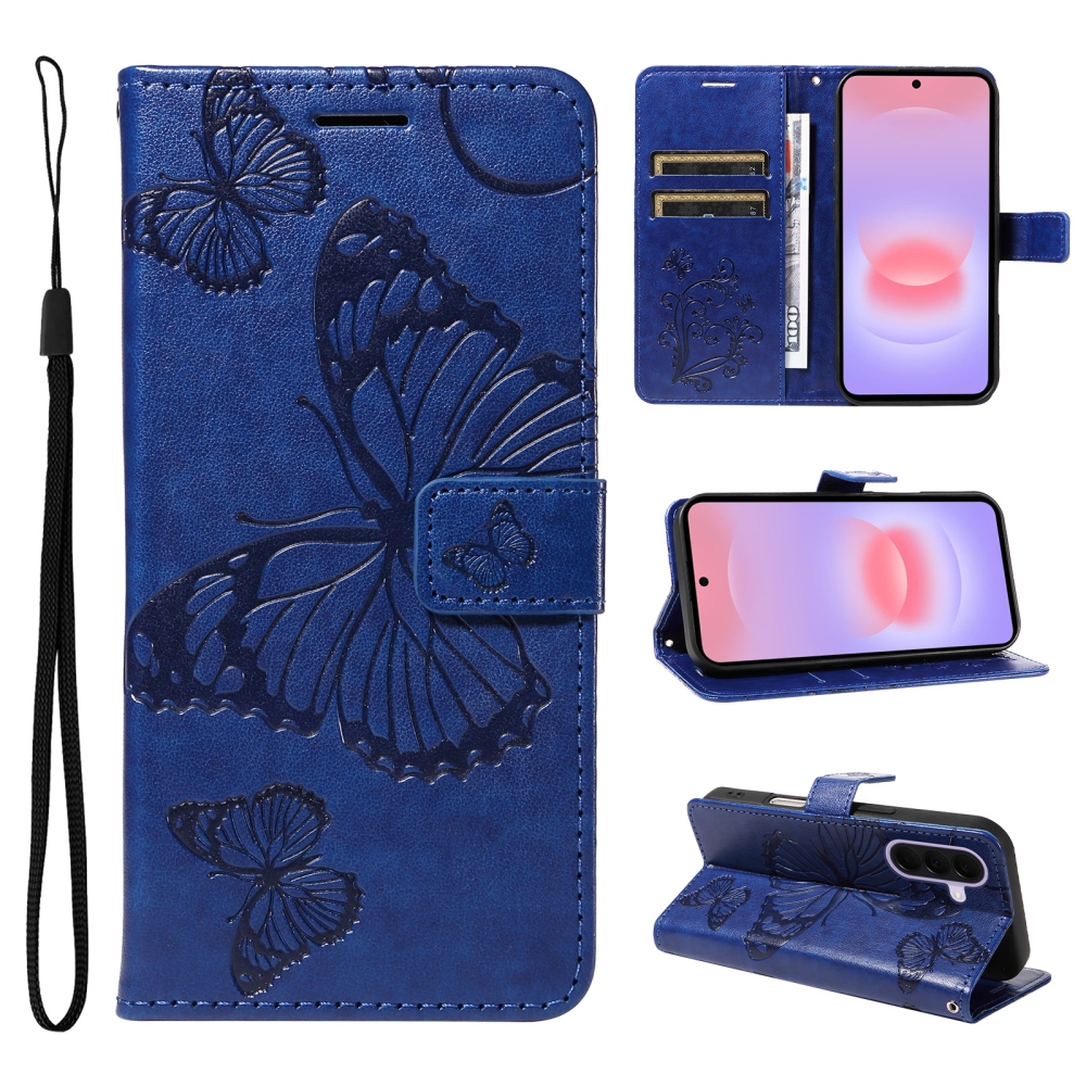 Big Butterfly knižkové púzdro na Samsung Galaxy A27 - modré