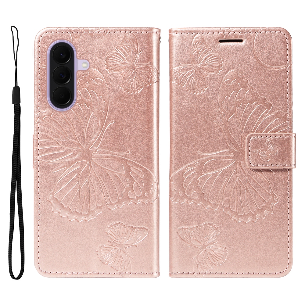 Big Butterfly knižkové púzdro na Samsung Galaxy A27 - ružovozlaté