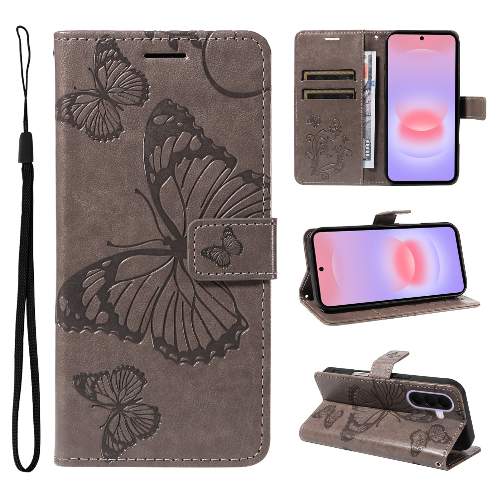 Big Butterfly knižkové púzdro na Samsung Galaxy A27 - šedé