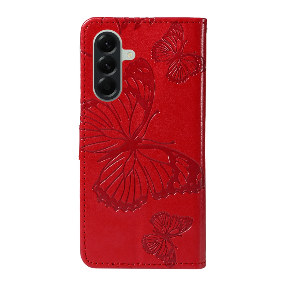 Big Butterfly knižkové púzdro na Samsung Galaxy A57 5G - červené