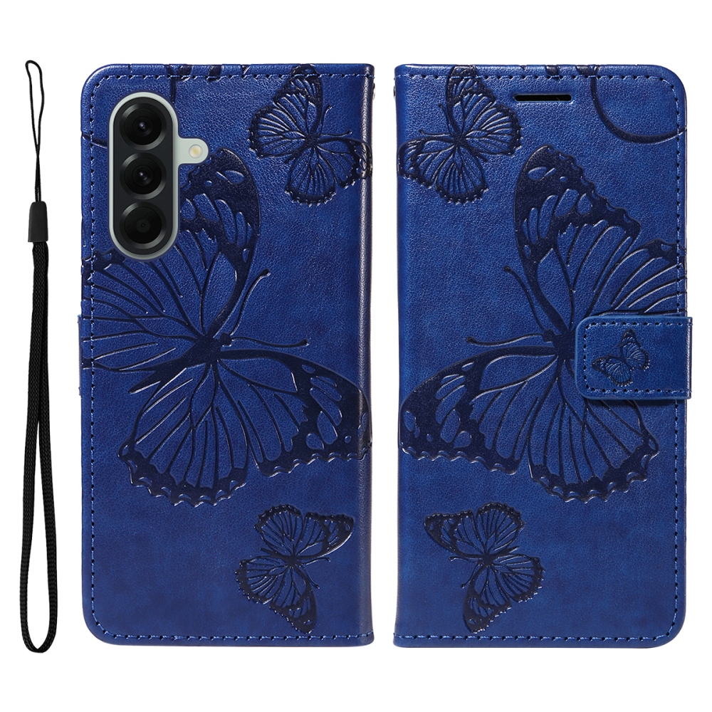 Big Butterfly knižkové púzdro na Samsung Galaxy A57 5G - modré