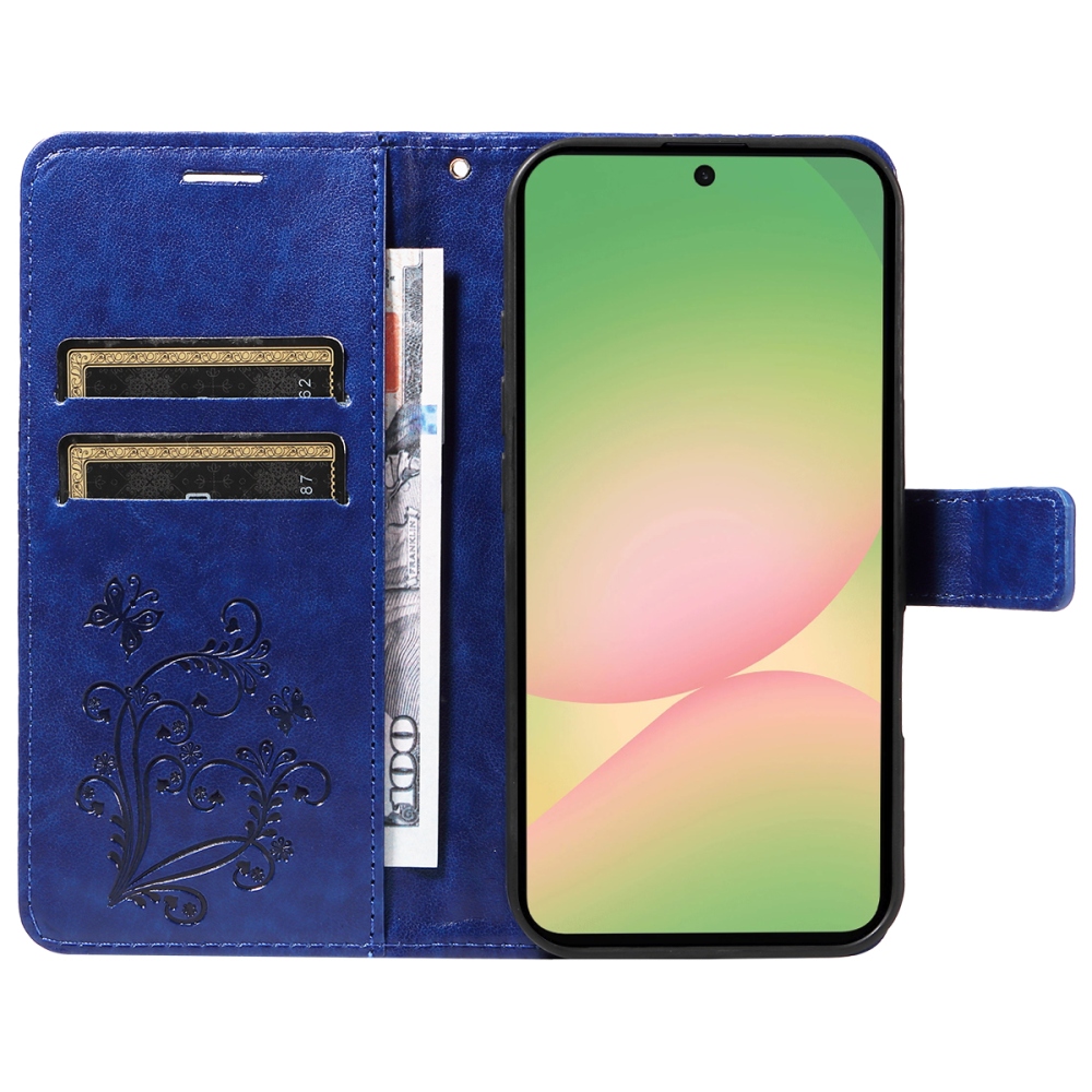 Big Butterfly knižkové púzdro na Samsung Galaxy A57 5G - modré