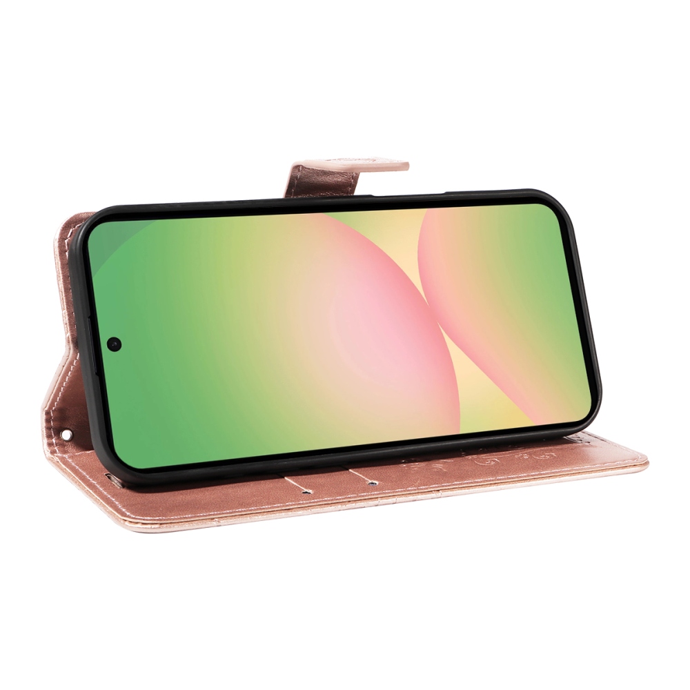 Big Butterfly knižkové púzdro na Samsung Galaxy A57 5G - ružovozlaté