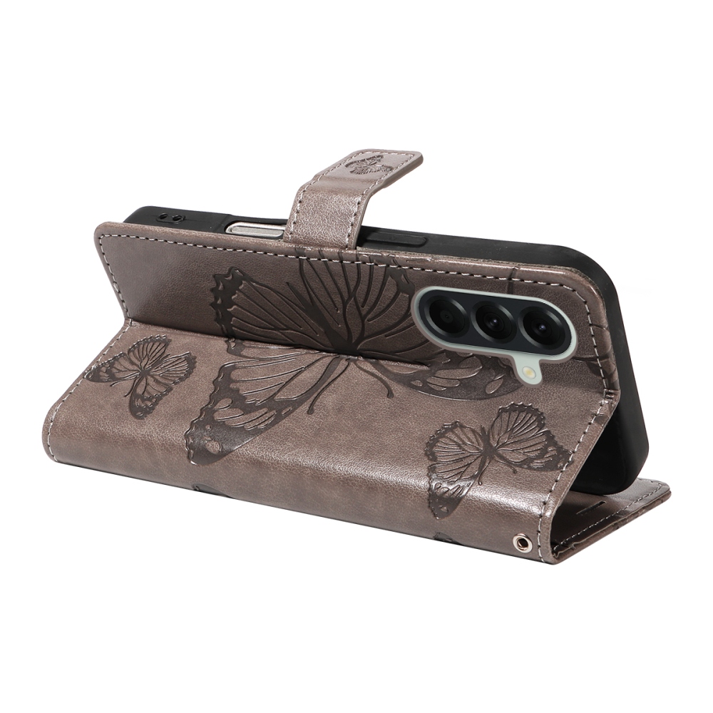 Big Butterfly knižkové púzdro na Samsung Galaxy A57 5G - šedé