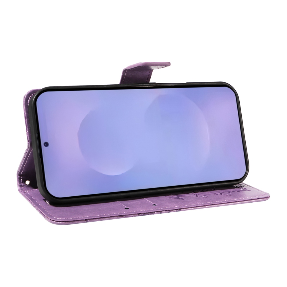 Big Butterfly knižkové púzdro na Samsung Galaxy S26+ - fialové