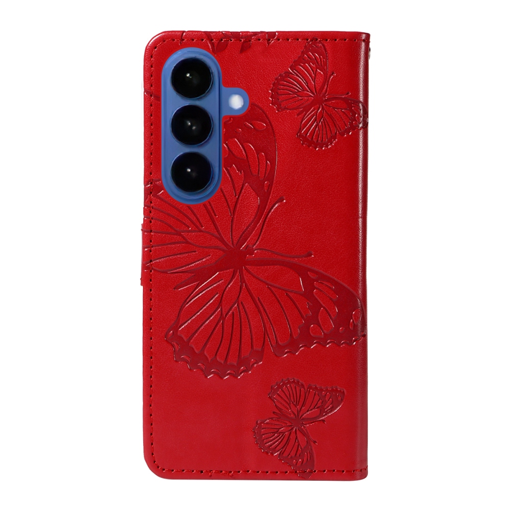 Big Butterfly knižkové púzdro na Samsung Galaxy S26/S26 Pro - červené