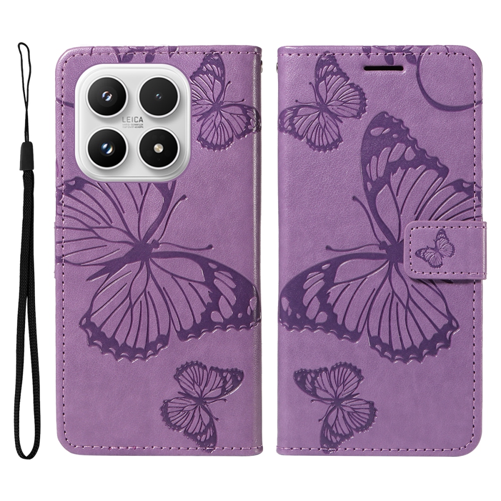 Big Butterfly knižkové puzdro na Xiaomi 17 - fialové