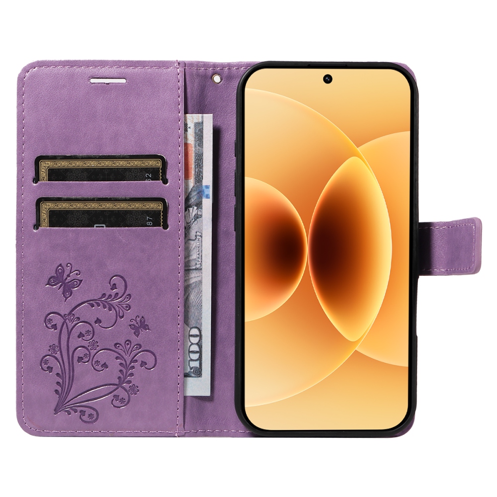 Big Butterfly knižkové puzdro na Xiaomi 17 - fialové