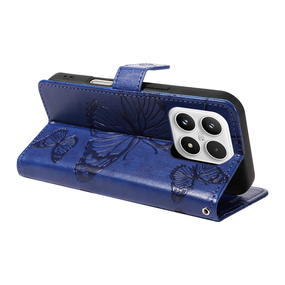 Big Butterfly knižkové púzdro na Xiaomi 17 - modré