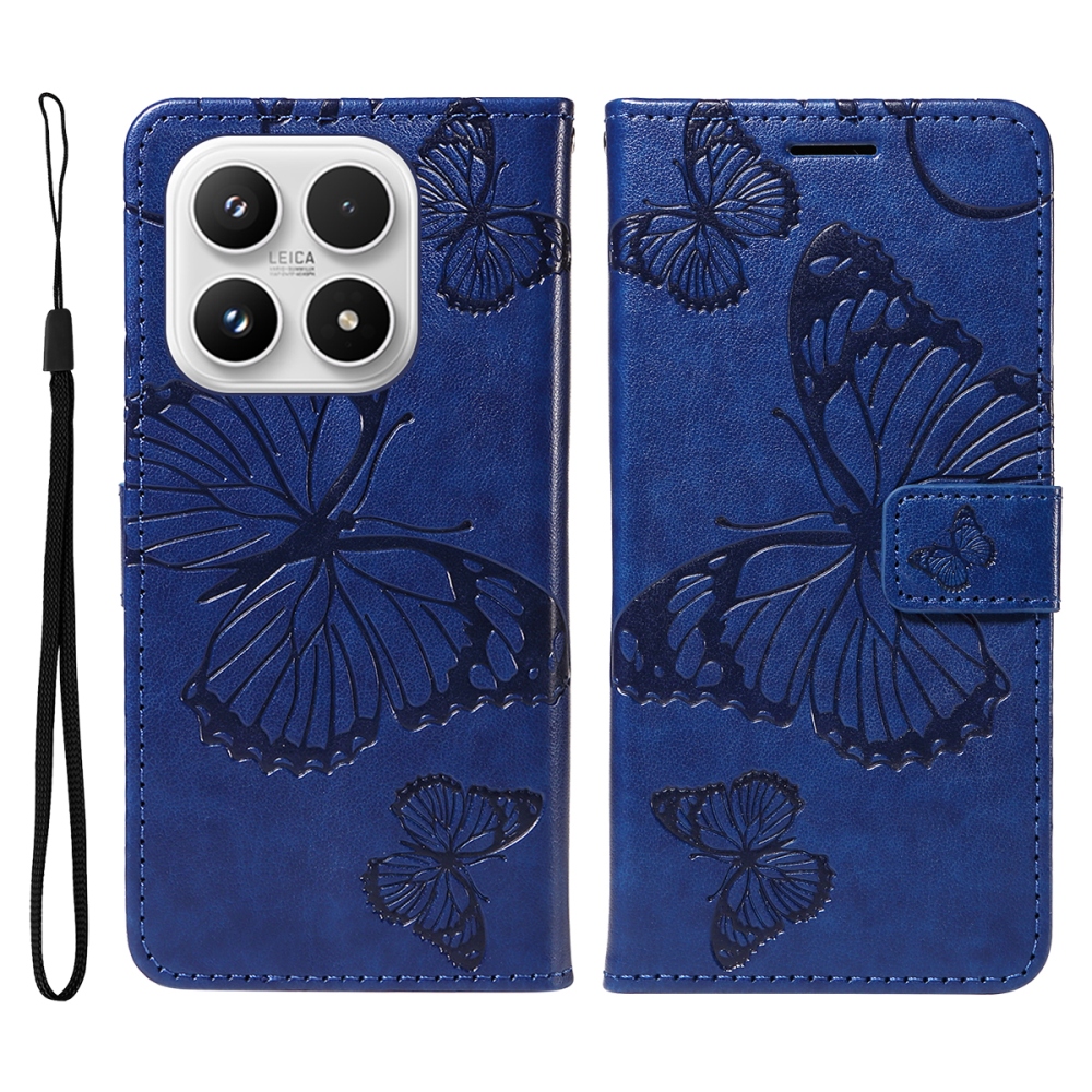 Big Butterfly knižkové púzdro na Xiaomi 17 - modré