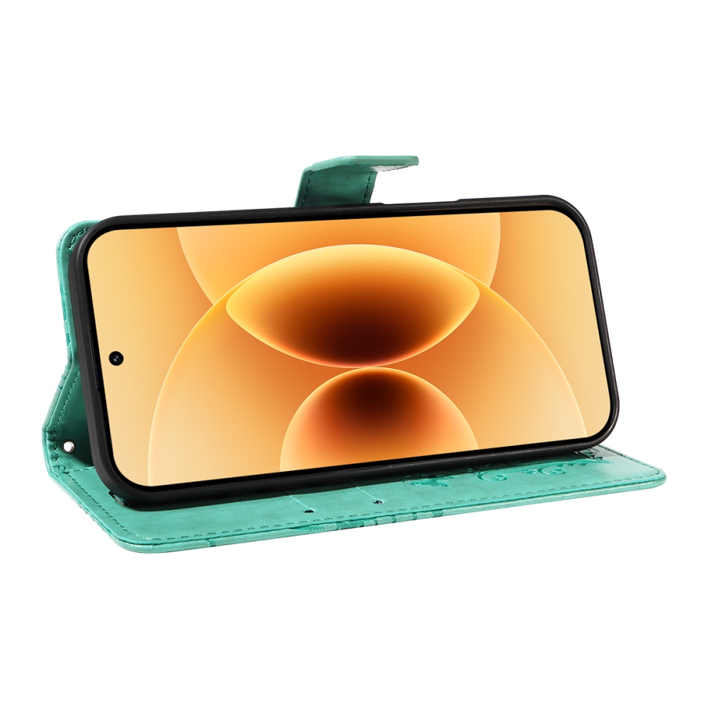 Big Butterfly knižkové puzdro na Xiaomi 17 - modrozelené