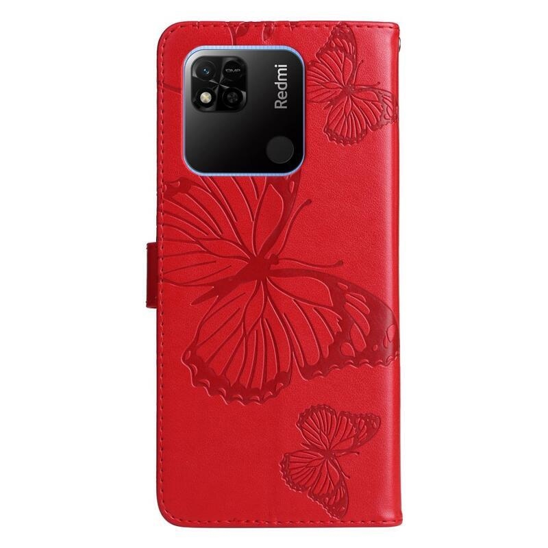 Big Butterfly knižkové puzdro na Xiaomi Redmi 10A - červené